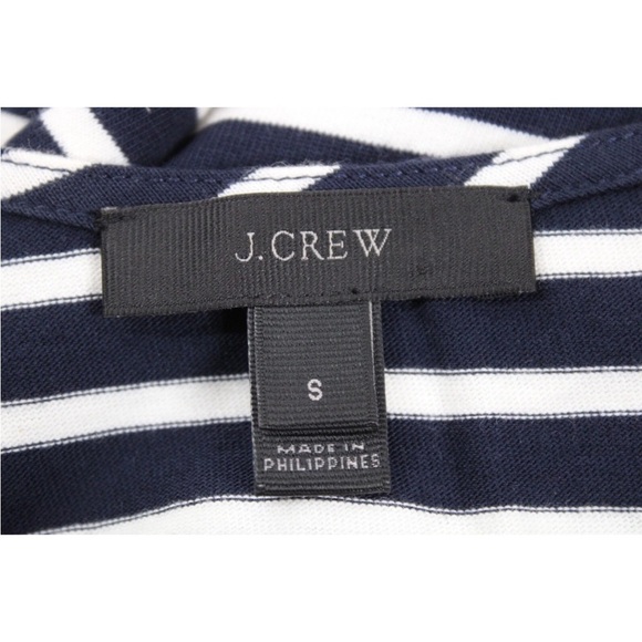 J. Crew Navy and White Striped Tie Waist Peplum Sleeveless Top Size Small - Picture 5 of 5